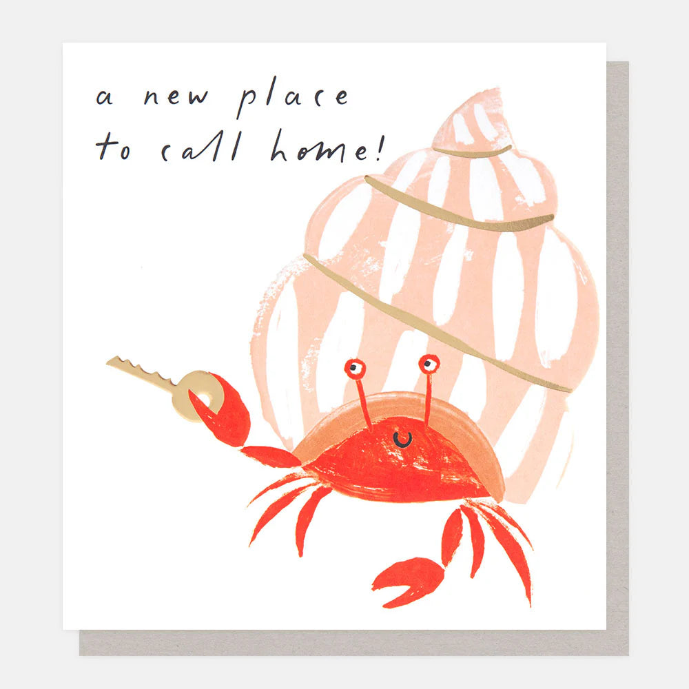 Biglietto auguri per casa nuova - Paguro con chiave