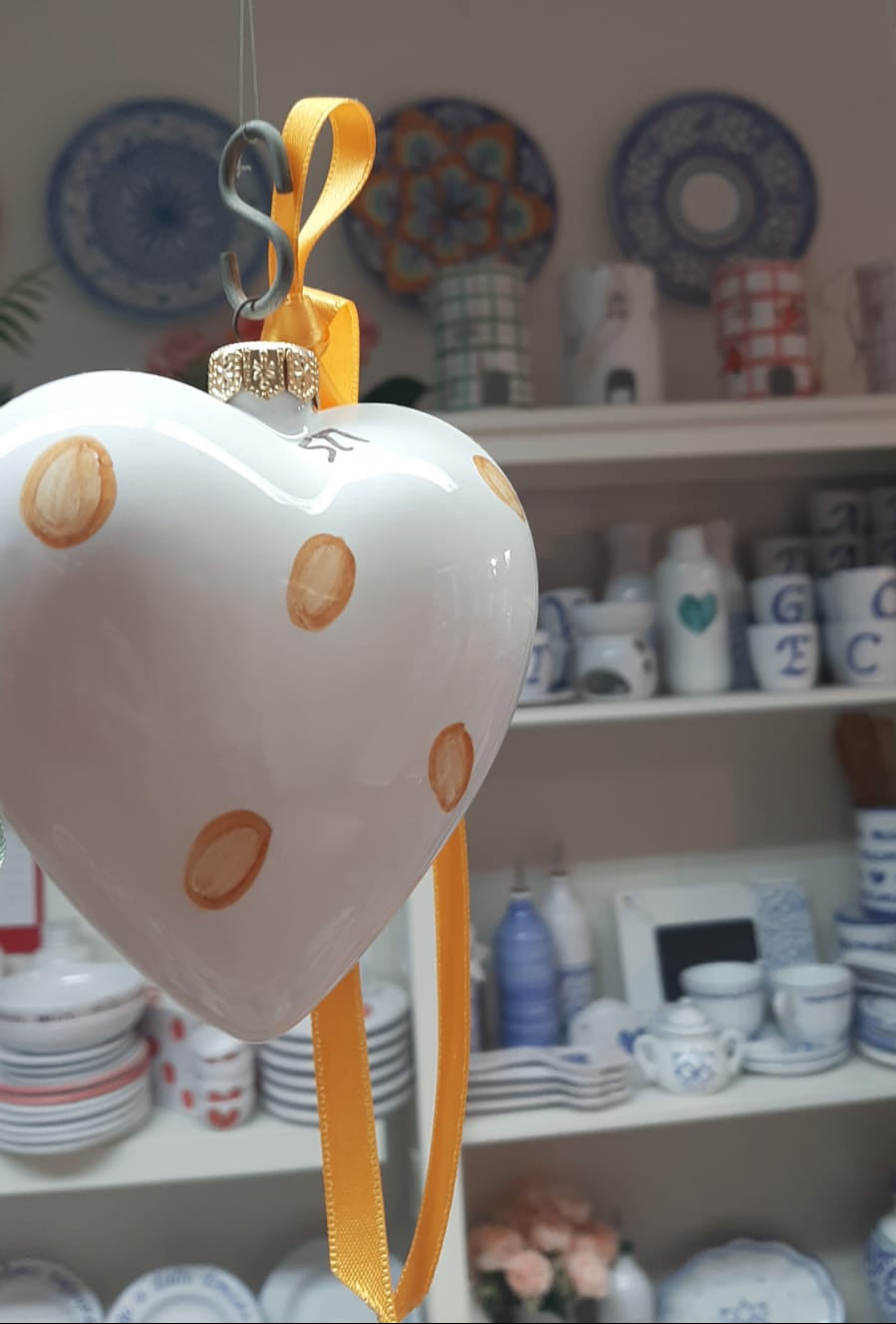 DECORAZIONE CERAMICA - Il cuore di Natale