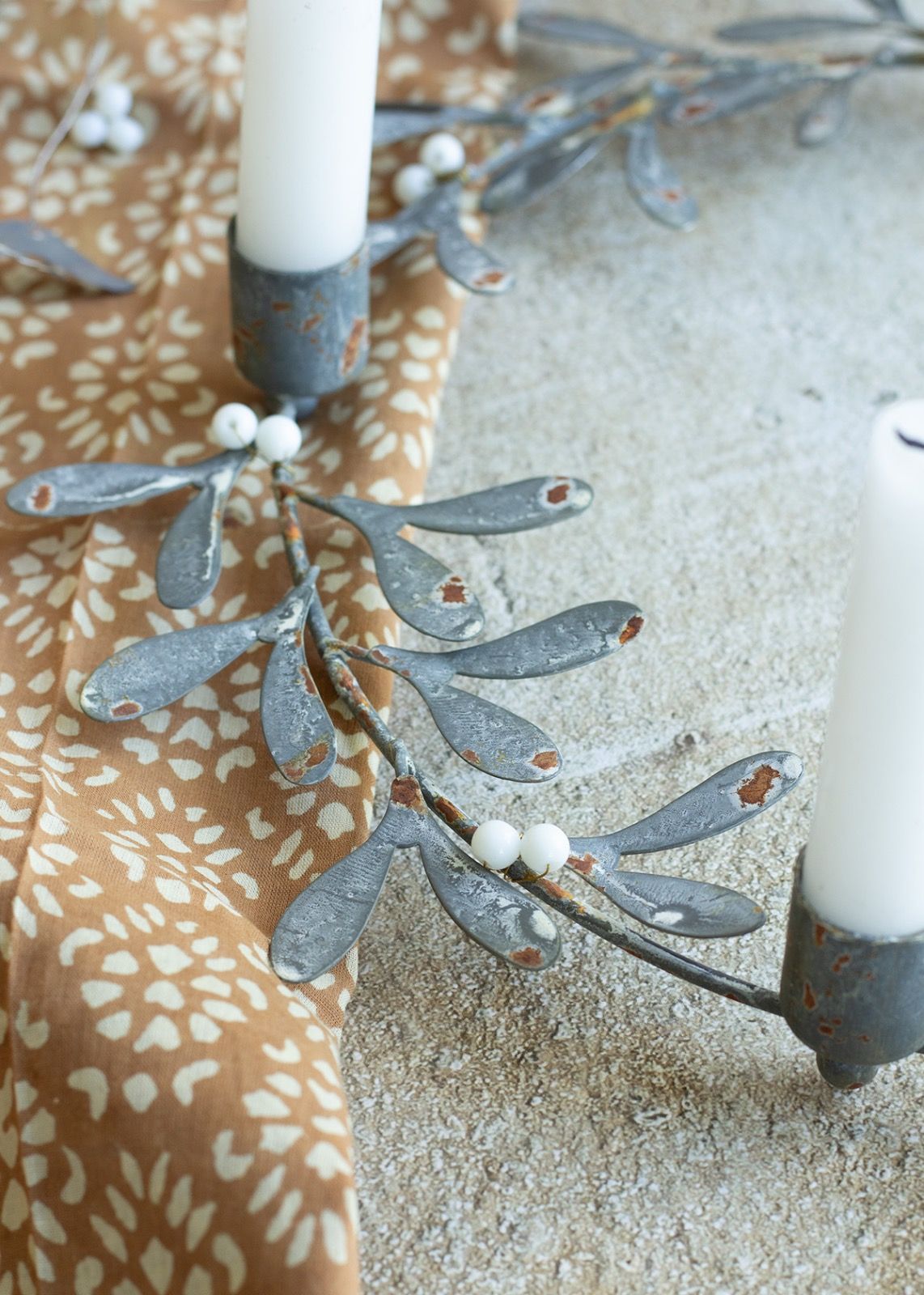 Churros light blue candle holder