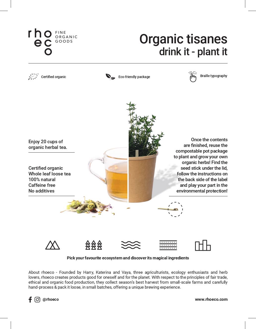 Drink it, Plant it - tisana biologica gusto MONTAGNA