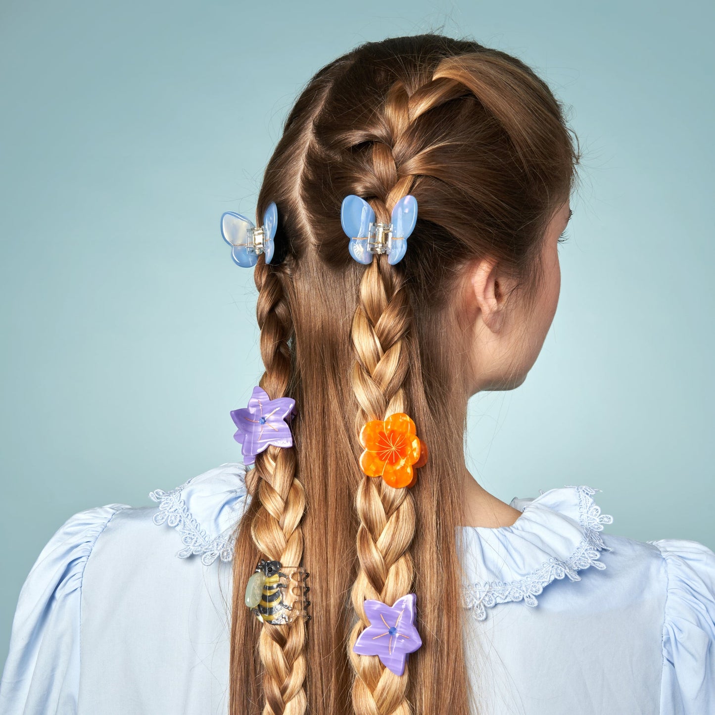 Mini molletta per i capelli - Fiore Arancione
