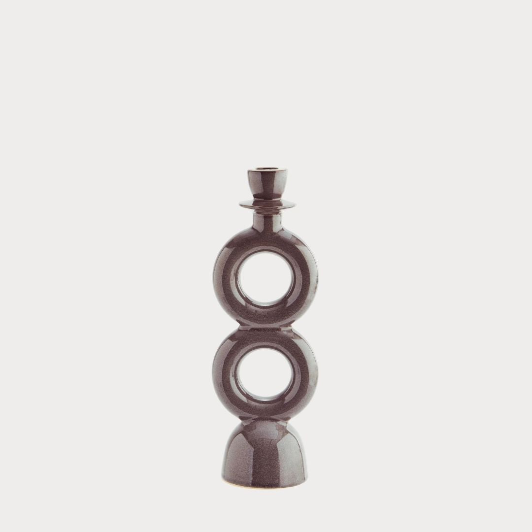 Churros light blue candle holder
