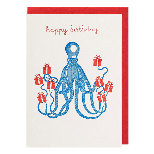 Greeting card - Octopus &amp; hearts 