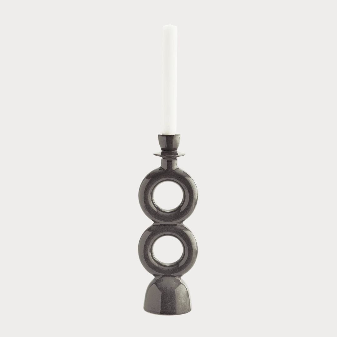 Churros light blue candle holder