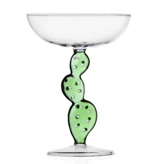 Desert Plants Goblet - Green Cactus champagne cup by Alessandra Baldereschi 
