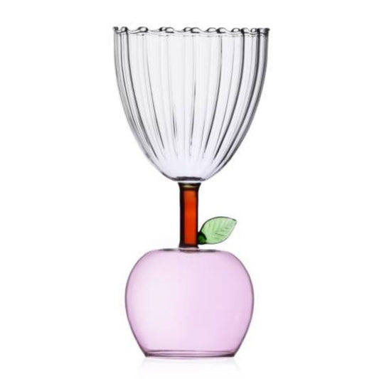 Fruits and Flowers Goblet - Pink Apple Goblet by Alessandra Baldereschi