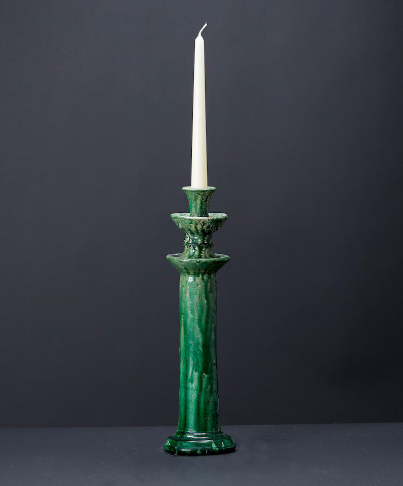 Churros light blue candle holder