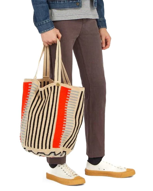 Mochilla Wayuu - TOTE BAG rossa / azzurra / corda