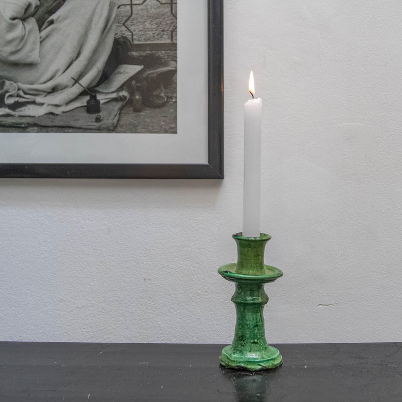 Churros light blue candle holder