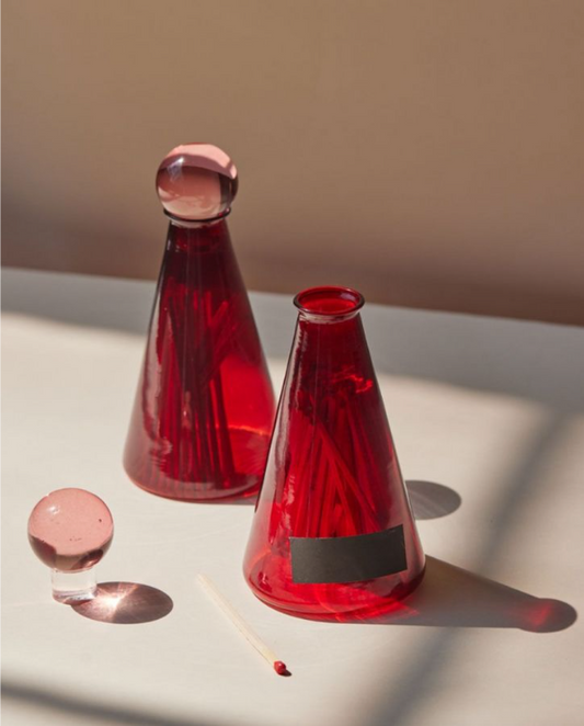 Vulcano Red Glass Match Holder