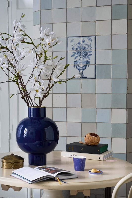 Vaso in metallo grande - Blu