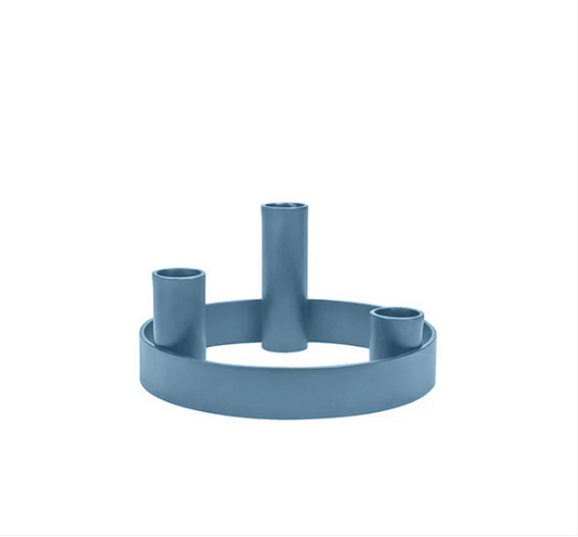 Churros light blue candle holder