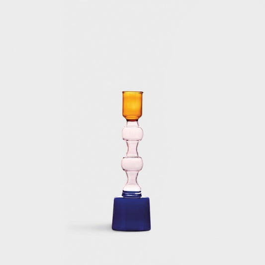 Porta candela in vetro 3 colori - M